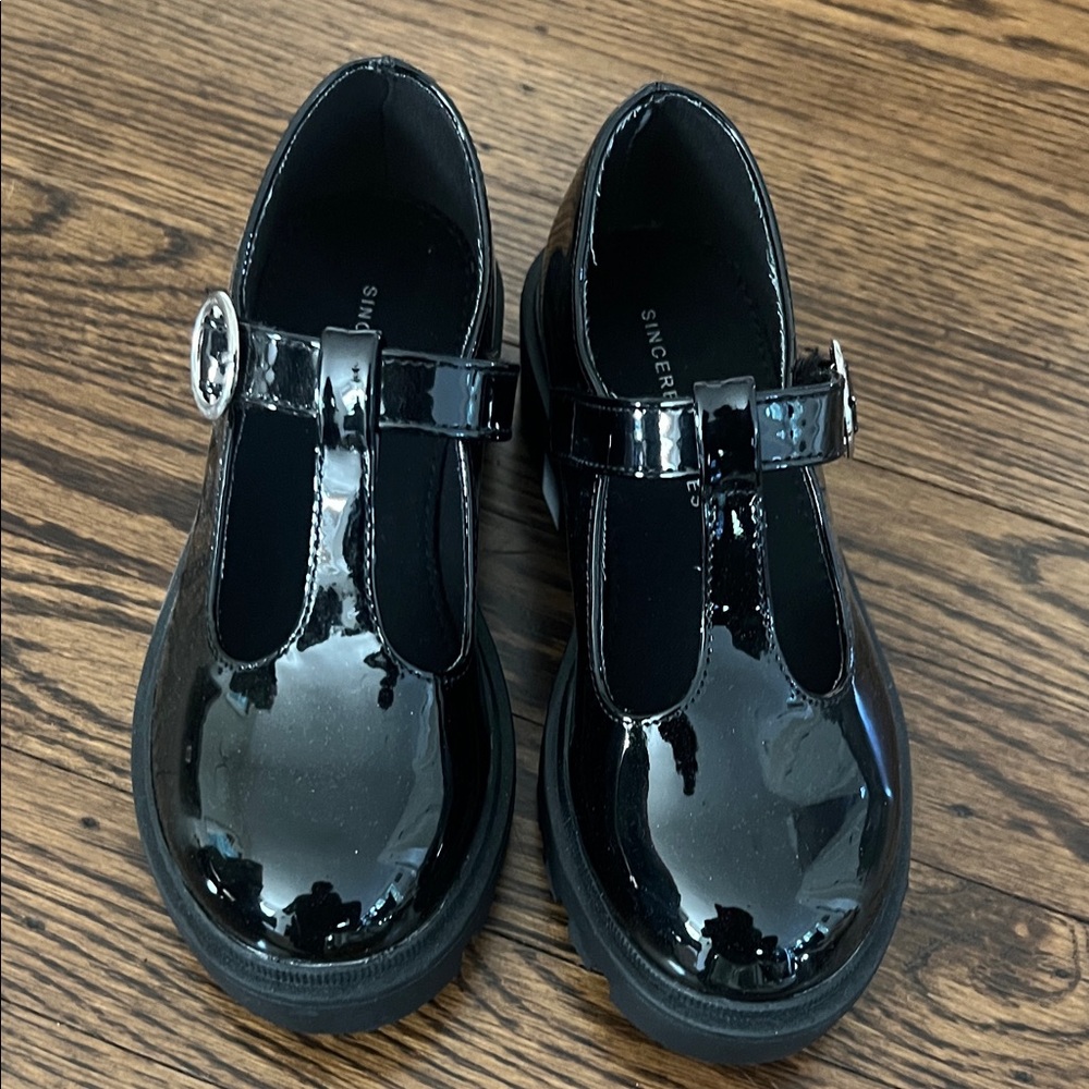 Patent leather T straps